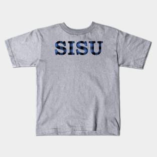 SISU Upper Peninsula Pride Blue Flannel Kids T-Shirt